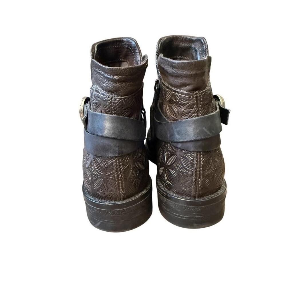 Miz Mooz Pixie Brown Leather Bootie Women size 37 US 7 - Picture 5 of 6